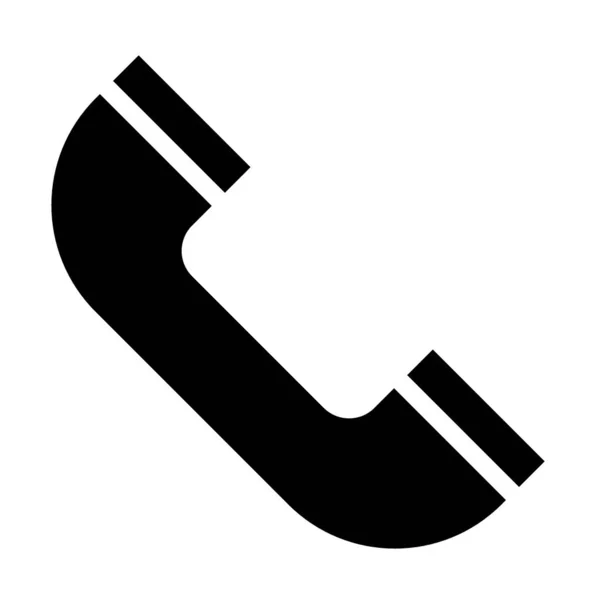 Teléfono icono sólido. Ilustración vectorial telefónica aislada en blanco. Diseño de estilo glifo de llamada, diseñado para web y aplicación. Eps 10 . — Vector de stock