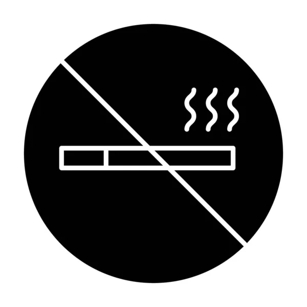 Nincs füstölgő szilárd ikon. Tiltott jel vektor illusztráció elszigetelt fehér. Állítsa le cigaretta glyph stílusú design, célja a web és az alkalmazás. 10. rész. — Stock Vector