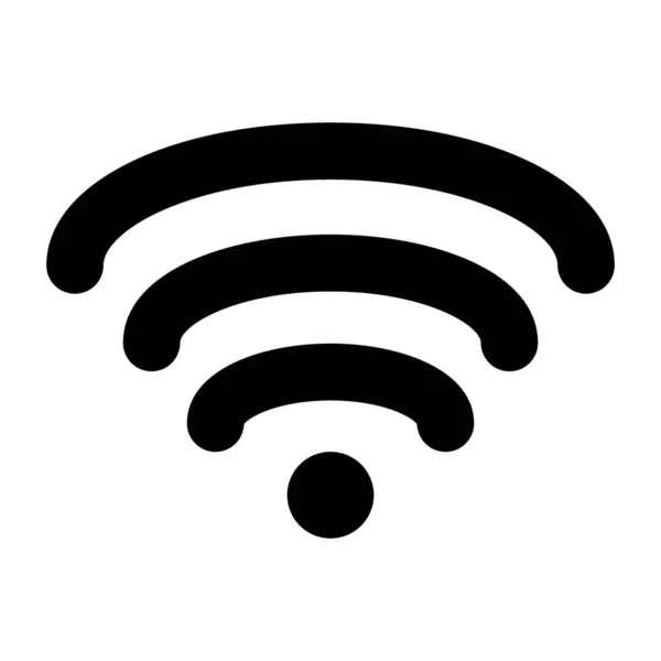 Wifiソリッドアイコン。白で区切られたインターネットベクトル図。Webおよびアプリ用に設計された信号グリフスタイルデザイン。Eps 10. — ストックベクタ