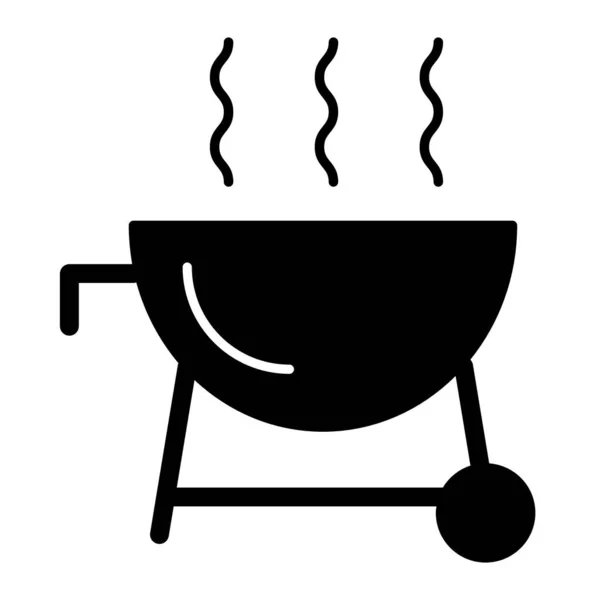 Grill extérieur icône solide. Illustration vectorielle de barbecue isolée sur blanc. Conception de style glyphe de cuisson, conçu pour le web et l'application. Eps 10 . — Image vectorielle