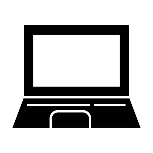 Laptop solide Symbol. Computervektordarstellung isoliert auf weiß. Notizbuch-Glyphen-Design, entworfen für Web und App. Eps 10. — Stockvektor