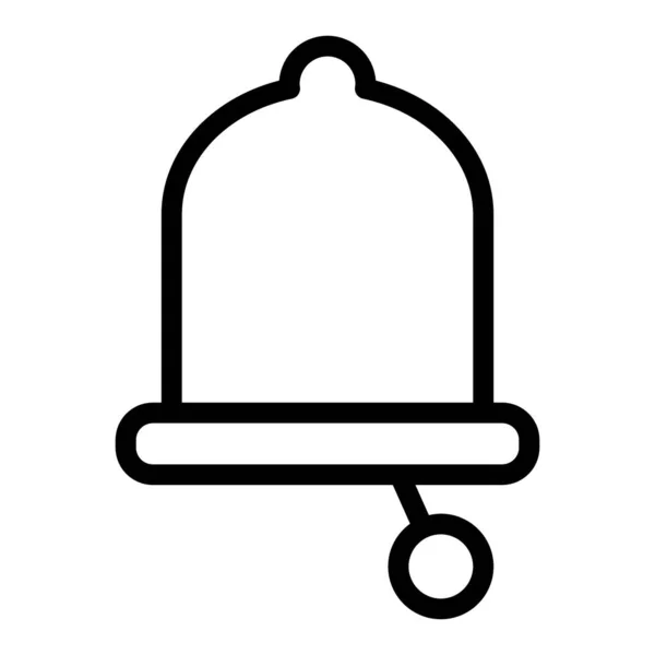 Icono de línea Bell. Ilustración vectorial de alarma aislada en blanco. Diseño de estilo de esquema de alerta, diseñado para la web y la aplicación. Eps 10 . — Vector de stock