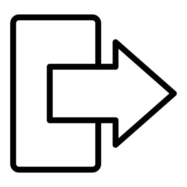 Exit sign line icon. 흰색에 분리 된 문 과 오른쪽 화살표 벡터 삽화. 웹 과 앱을 위해 설계된 Exit direction outline style design. Eps 10. — 스톡 벡터