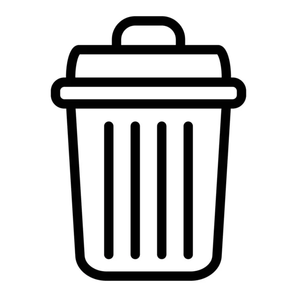 Ícone da linha da lata de lixo. Ilustração vetorial em branco. Design de estilo de contorno de balde de lixo, projetado para web e aplicativo. Eps 10 . — Vetor de Stock