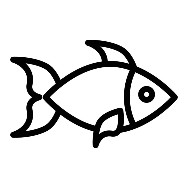 Ícone de linha de peixe. Ilustração vetorial aquática isolada sobre branco. Design de estilo de esboço de frutos do mar, projetado para web e aplicativo. Eps 10 . — Vetor de Stock