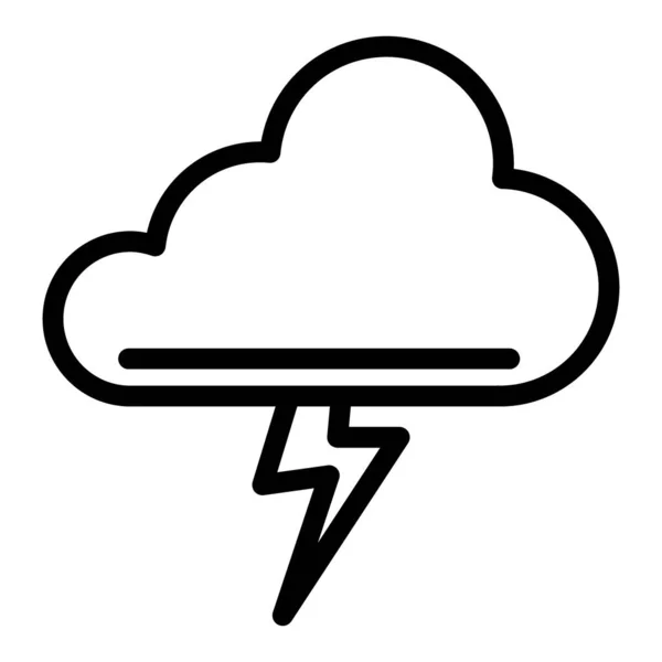 Cloud en onweer lijn pictogram. Bliksemschicht in wolk vector illustratie geïsoleerd op wit. Storm outline stijl ontwerp, ontworpen voor web en app. Eps 10. — Stockvector