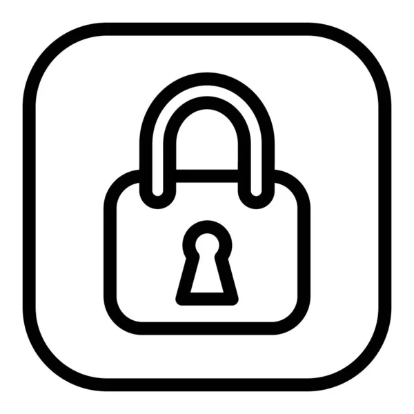 Sicherheitsleitungs-Symbol. Lock Vector Illustration isoliert auf weiß. Das Design der Sicherheitsskizzen wurde für Web und App entwickelt. Eps 10. — Stockvektor