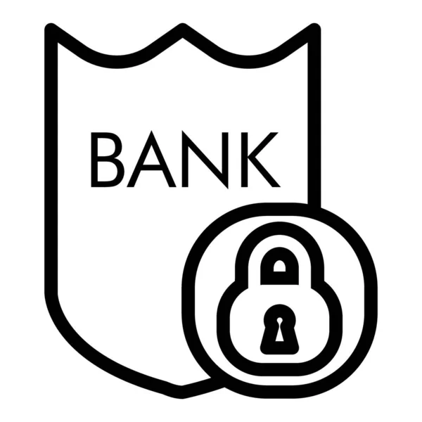 Symbol für die Sicherheitslinie der Bank. Abbildung von Schild und Sperrvektor isoliert auf weiß. Protect outline style design, entworfen für web und app. Eps 10. — Stockvektor