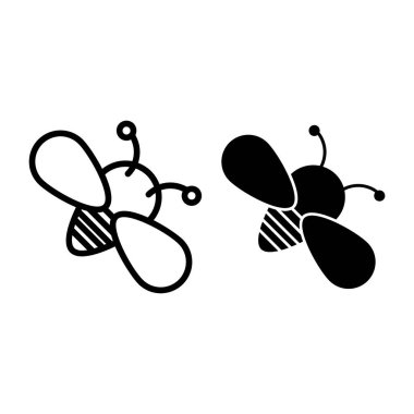 Arı hattı ve sembol. Böcek vektör çizimi beyaza izole edildi. Bal arısı tasarımı tasarımı, web ve uygulama için tasarlandı. Eps 10.