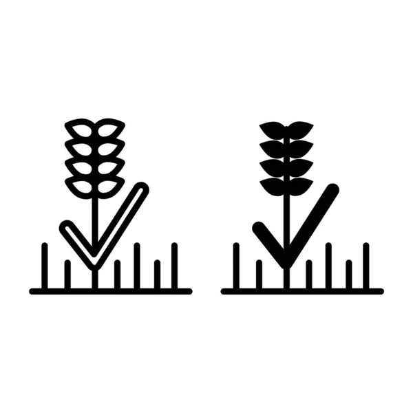 Ligne de blé et icône de glyphe. Illustration vectorielle de grain isolée sur blanc. Conception de style de contour agricole, conçu pour le web et l'application. Eps 10 . — Image vectorielle