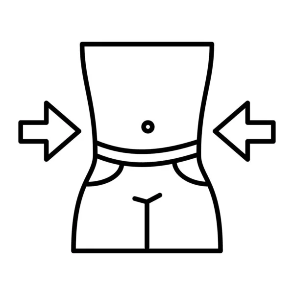 Corpo masculino ícone de linha fina. Homem em shorts atléticos ilustração vetorial isolado em branco. Abs design estilo esboço, projetado para web e app. Eps 10 . —  Vetores de Stock