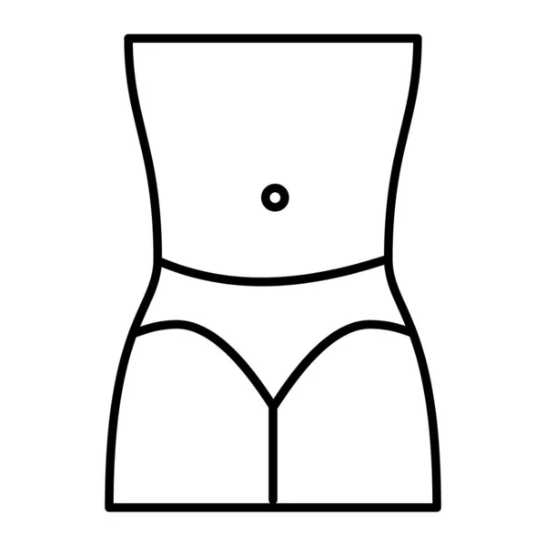 Icono de línea delgada de la cintura. Mujer en bragas vector ilustración aislado en blanco. Diseño de estilo de contorno de cuerpo delgado de mujer, diseñado para web y aplicación. Eps 10 . — Archivo Imágenes Vectoriales