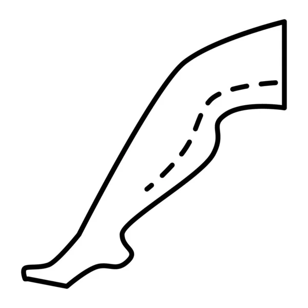 Pierna femenina icono de línea delgada. Ilustración vectorial mujer pierna aislada en blanco. Diseño de estilo body outline, diseñado para web y app. Eps 10 . — Archivo Imágenes Vectoriales