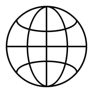 Dünya çapında ince çizgi ikonu. Dünya vektör illüstrasyonu beyazda izole edildi. Web tasarımı, web ve uygulama için tasarlandı. Eps 10.