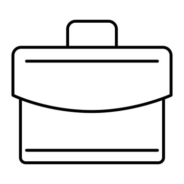 Evrak çantası ince çizgi simgesi. Vaka vektör illüstrasyonu beyaza izole edildi. Çanta tasarımı, web ve uygulama için tasarlanmış. Eps 10.