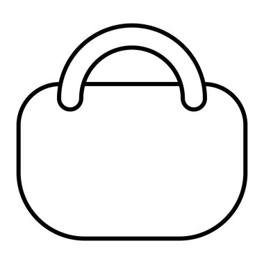 Alışveriş torbası, ince çizgi ikonu. El çantası vektör çizimi beyaza izole edildi. Çanta tasarımı, web ve uygulama için tasarlanmış. Eps 10.