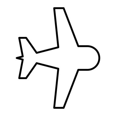 Uçak ince çizgi simgesi. Beyaz üzerine izole edilmiş düzlem vektör çizimi. Uçak ana hatları tasarımı, web ve uygulama için tasarlandı. Eps 10.