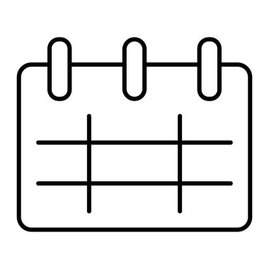 Takvim ince çizgi simgesi. Hatırlatma vektör illüstrasyonu beyazda izole edildi. Tarih tasarımı, web ve uygulama için tasarlandı. Eps 10.