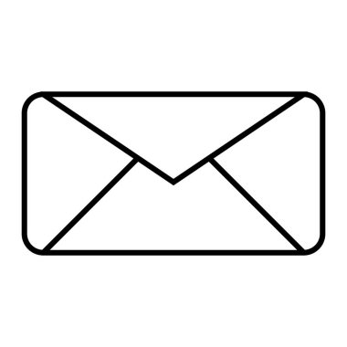 Zarf ince çizgi simgesi. Harf vektör çizimi beyaza izole edildi. Web ve uygulama için tasarlanmış e-posta tasarımı. Eps 10.