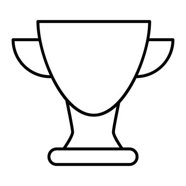 Kupa kupası ince çizgi ikonu. Kadeh vektör çizimi beyaza izole edildi. Ödül taslağı tasarımı, web ve uygulama için tasarlandı. Eps 10.
