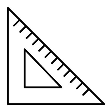 Üçgen cetvel ince çizgi simgesi. Beyaz üzerinde izole edilmiş santimetre vektör çizimi. Web ve uygulama için tasarlanmış tasarım tasarımı ölç. Eps 10.