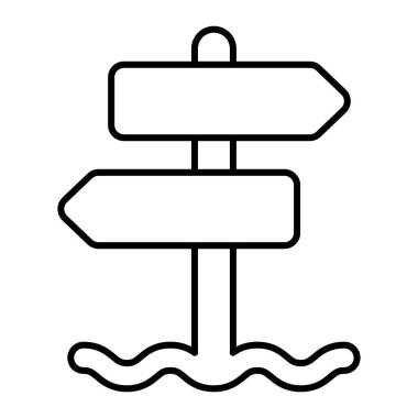 İşaret direği ince çizgi simgesi. Yol gösterici vektör çizimi beyaza izole edildi. Arrow tasarımı, web ve uygulama için tasarlandı. Eps 10.