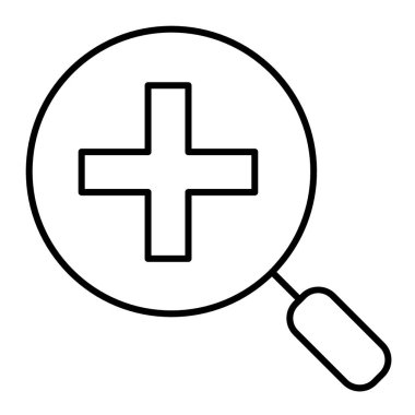 İnce çizgi simgesini yakınlaştır. Büyüteç vektör çizimi beyaza izole edildi. Büyütme tasarımı, web ve uygulama için tasarlanmış. Eps 10.