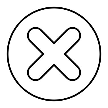 İmza ince çizgi simgesini sil. Çapraz vektör çizimi beyaza izole edildi. Web ve uygulama için tasarlanmış tasarımı kapat. Eps 10.