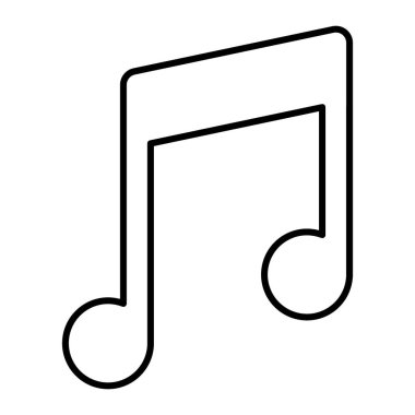 Müzik notası ince çizgi simgesi. Melodi vektör çizimi beyaza izole edildi. Ses tasarımı, web ve uygulama için tasarlandı. Eps 10.