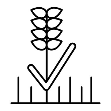 Buğday ince çizgi simgesi. Tahıl vektör çizimi beyaza izole edildi. Tarım tasarımı, web ve uygulama için tasarlanmış. Eps 10.