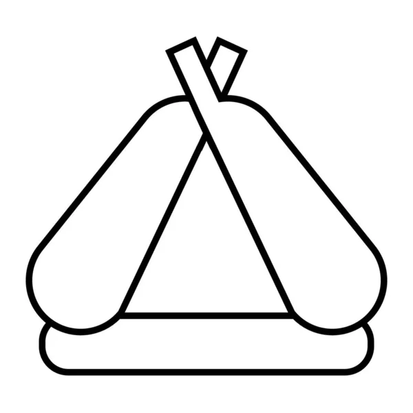 Sátor vékony vonal ikon. Turista sátor vektor illusztráció elszigetelt fehér. Camp sátor vázlatos stílus design, tervezett web és app. 10. rész. — Stock Vector