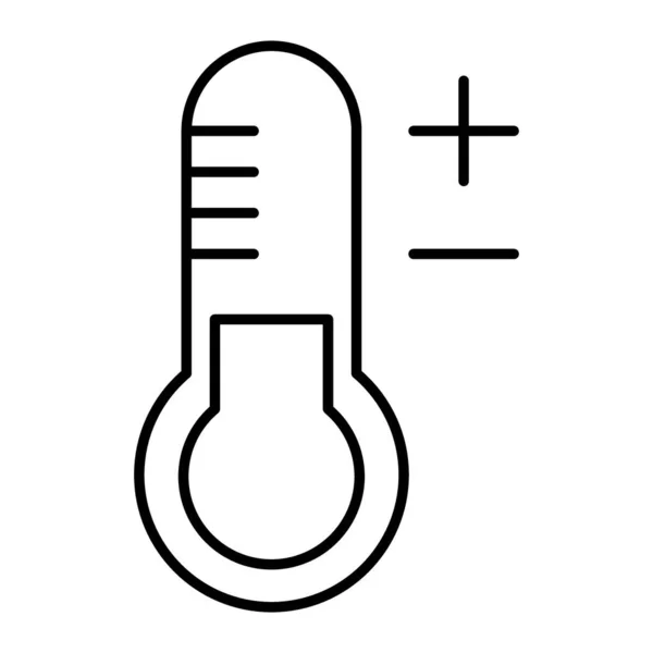 Thermometer thin line icon. Temperature vector illustration isolated on white. Measurement outline style design, designed for web and app. Eps 10. — Stock Vector