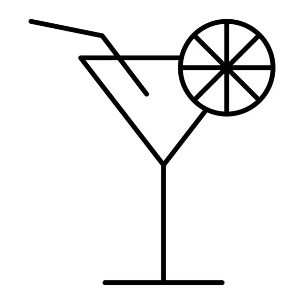 Cocktail Thin Line Icon. Alkoholgetränk mit Zitronenvektorabbildung isoliert auf weiß. Glasumrisse Stil-Design, entworfen für Web und App. Eps 10. — Stockvektor