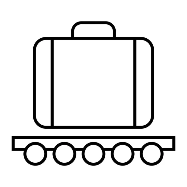 Bagages sur une icône de ligne mince brouette. Illustration vectorielle cargo isolée sur blanc. Conception de style de contour de transport, conçu pour le web et l'application. Eps 10 . — Image vectorielle