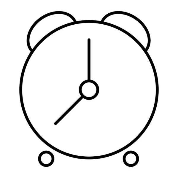 Reloj despertador icono de línea delgada. Ilustración vectorial temporal aislada en blanco. Reloj de diseño de estilo glifo, diseñado para la web y la aplicación. Eps 10 . — Vector de stock