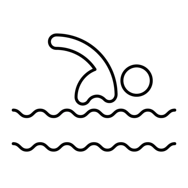 Icono de línea delgada nadador. Ilustración vectorial natación aislada en blanco. Diseño de estilo de esquema deportivo, diseñado para la web y la aplicación. Eps 10 . — Vector de stock
