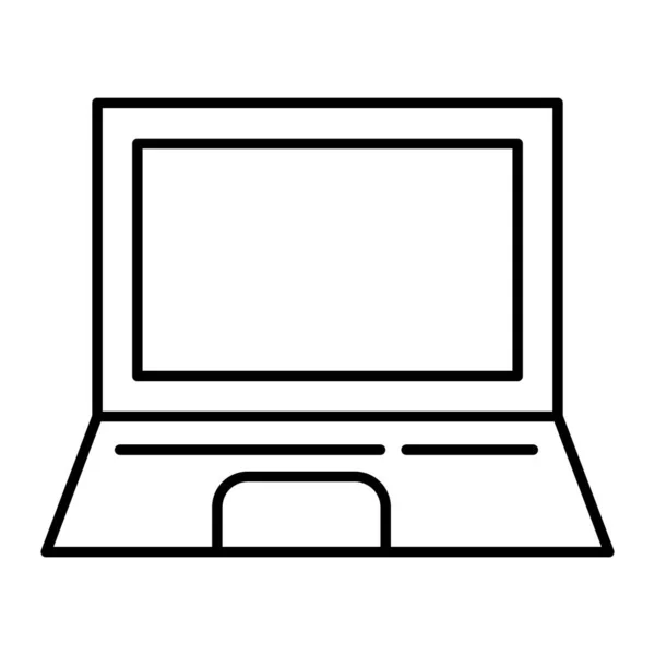 Laptop-Thin-Line-Symbol. Computervektordarstellung isoliert auf weiß. Notizbücher skizzieren Stil-Design, entworfen für Web und App. Eps 10. — Stockvektor