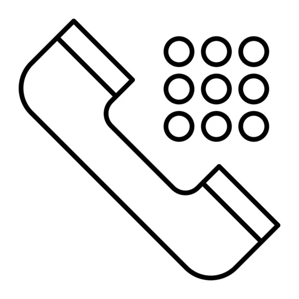 Ikona tenké linky. Telefonní vektorové ilustrace izolované na bílém. Návrh stylů tlačítek, určený pro web a aplikaci. Eps 10. — Stockový vektor