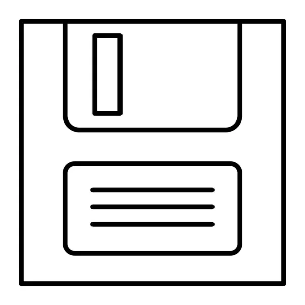 Bestand opslaan dunne lijn pictogram. Diskette vector illustratie geïsoleerd op wit. Disc outline stijl ontwerp, ontworpen voor web en app. Eps 10. — Stockvector