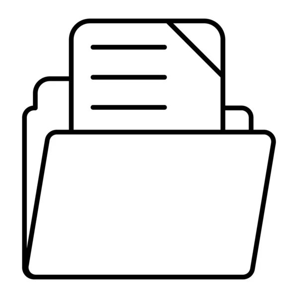Ikona tenkého řádku složky souborů. Archivní vektorová ilustrace izolovaná na bílém. Návrh stylů osnovy dokumentu, určený pro web a aplikaci. Eps 10. — Stockový vektor