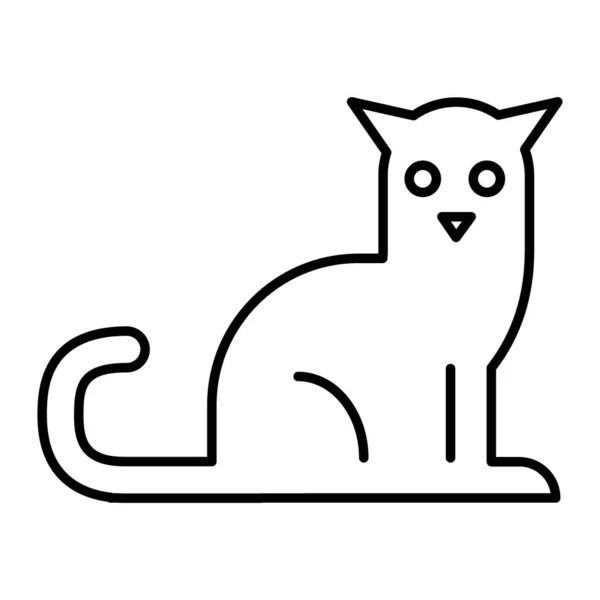 Zwarte kat dunne lijn pictogram. Dierenvector illustratie geïsoleerd op wit. Ontwerp in dierlijke stijl, ontworpen voor web en app. Eps 10. — Stockvector