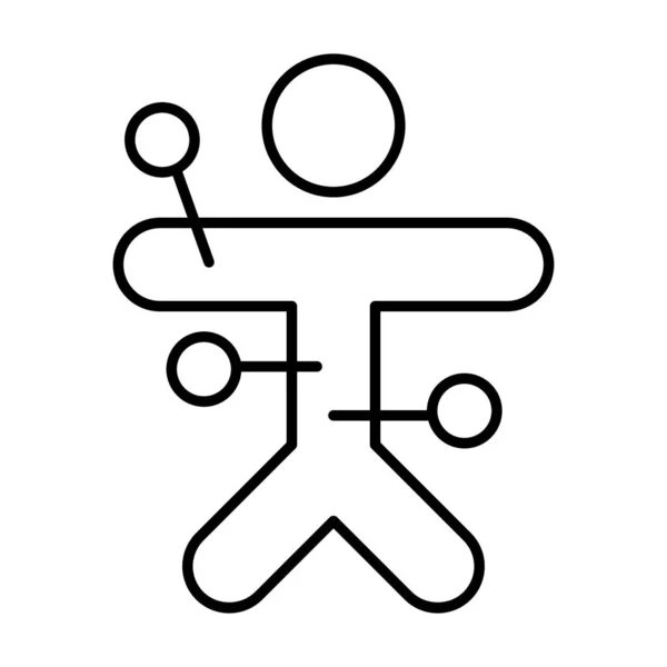Значок тонкої лінії Вуду. Лялька Вуду Векторні ілюстрації ізольовані на білому. Дизайн магічного стилю, розроблений для веб та додатків. Епс 10 . — стоковий вектор