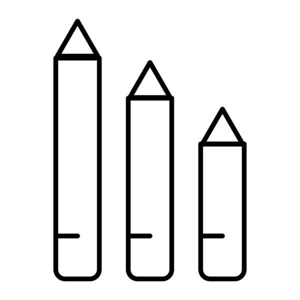 Pencils thin line icon. Draw vector illustration isolated on white. School pencils outline style design, designed for web and app. Eps 10. — Stock Vector