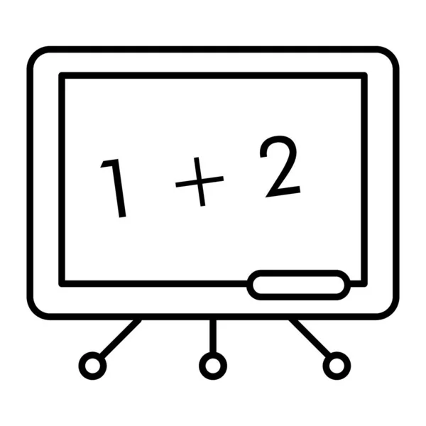 Blackboard thin line icon. Math lesson blackboard vector illustration isolated on white. School board outline style design, designed for web and app. Eps 10. — Stock Vector