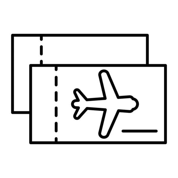 Vliegtickets dunne lijn pictogram. Avia tickets vector illustratie geïsoleerd op wit. Plane ticket outline stijl ontwerp, ontworpen voor web en app. Eps 10. — Stockvector
