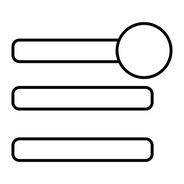 ハンバーガーメニューの細い線のアイコン。メニュー通知ベクトルのイラストは白で隔離。Webおよびアプリ用に設計されたメニューナビゲーションアウトラインスタイルデザイン。Eps 10. — ストックベクタ