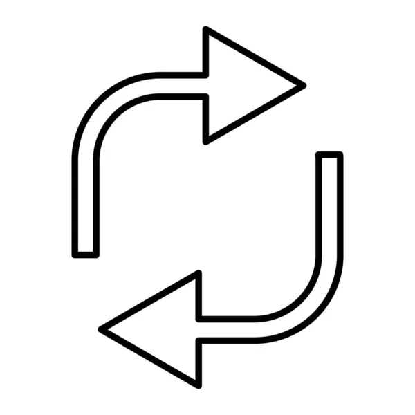 Flechas giratorias icono de línea delgada. Actualizar las flechas vector ilustración aislada en blanco. Flechas circulares delinear el diseño de estilo, diseñado para la web y la aplicación. Eps 10 . — Archivo Imágenes Vectoriales