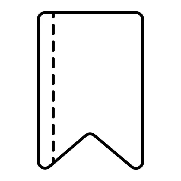 リボンストリップの細い線のアイコン。ブックマークベクトル図は白で隔離されます。Webやアプリ用に設計されたリボンテープアウトラインスタイルのデザイン。Eps 10. — ストックベクタ