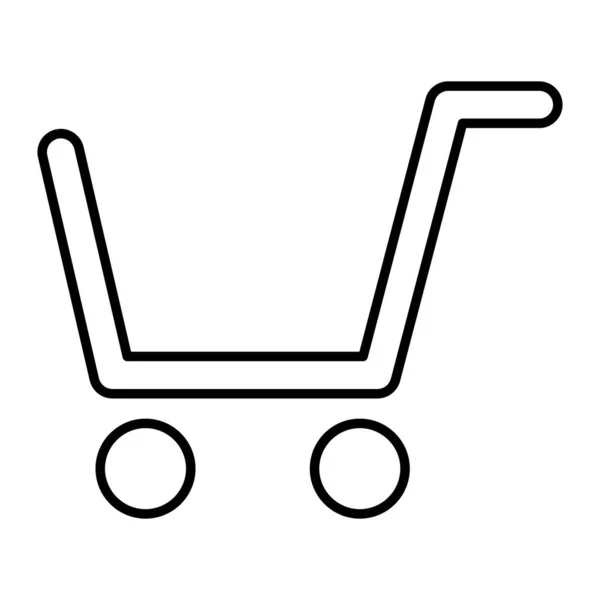 Winkelwagen dunne lijn pictogram. Marktkar vector illustratie geïsoleerd op wit. Shop outline stijl ontwerp, ontworpen voor web en app. Eps 10. — Stockvector