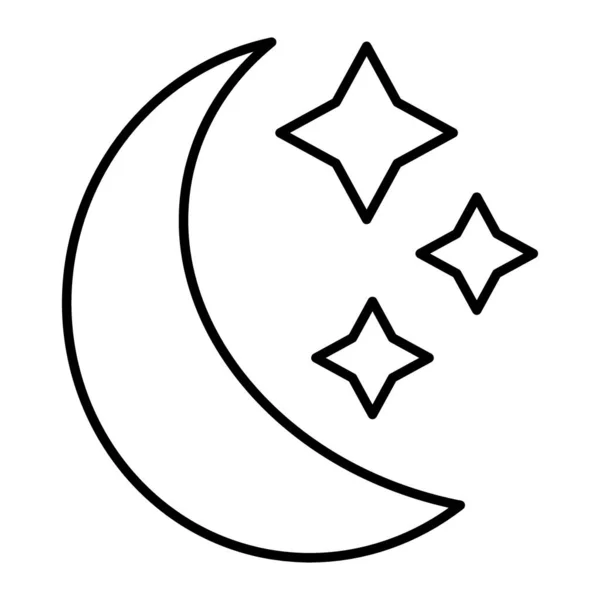 Mond und Sterne schmalen Linie Symbol. Dreamvector Illustration isoliert auf weiß. Nacht umreißen Stil-Design, für Web und App konzipiert. Eps 10. — Stockvektor